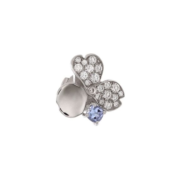 Tiffany & Co. Paper Flowers Stud Earrings Platinum with Diamonds and Tanzanites - Picture 2 of 4